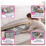 Organizador para Zapatos Bajo Cama con 12 Divisiones, Tapa, Visor, Cierre y Manijas - Image 6