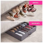 Organizador para Zapatos Bajo Cama con 12 Divisiones, Tapa, Visor, Cierre y Manijas - Image 7