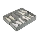 Organizador para Zapatos Bajo Cama con 12 Divisiones, Tapa, Visor, Cierre y Manijas - Image 2