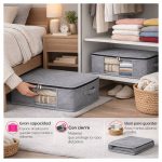 Bolsa Organizadora Mediana para Ropa Plegable con Visor Frontal, Cierre y Manijas - Image 7