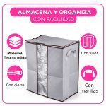 Bolsa Organizadora Grande para Ropa Plegable con Visor Frontal, Cierre y Manijas - Image 5