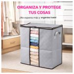 Bolsa Organizadora Grande para Ropa Plegable con Visor Frontal, Cierre y Manijas - Image 8