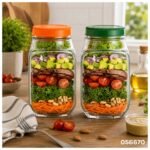 Frasco Ensalada Hermético con Capas Verticales y Tapa Bowl