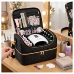 Maletín Organizador Esmaltes/Maquillaje de 2 niveles con Bolsillos y Correa Ajustable - Image 7