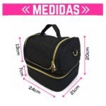 Maletín Organizador Esmaltes/Maquillaje de 2 niveles con Bolsillos y Correa Ajustable - Image 2