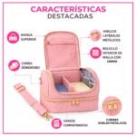 Maletín Organizador Esmaltes/Maquillaje de 2 niveles con Bolsillos y Correa Ajustable - Image 4