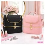 Maletín Organizador Esmaltes/Maquillaje de 2 niveles con Bolsillos y Correa Ajustable