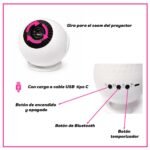 Lámpara Globo Proyector Galaxia Estrellas 12 Discos USB 360 - Image 4