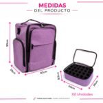 Maletín Organizador Esmaltes/Maquillaje con 48 Compartimentos, Bolsillos y Correa Ajustable - Image 3