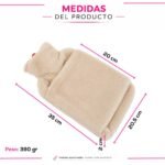Bolsa de Agua Caliente 2 Litros Con Funda de Peluche Tapa a Rosca - Imagen 2
