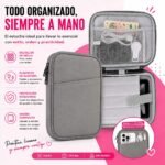 Estuche organizador para tablet con compartimentos con cierre resistente con bolsillo acolchado y velcro plus - Imagen 5