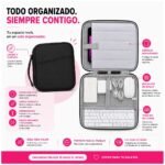 Estuche organizador para tablet con compartimentos con cierre resistente con bolsillo acolchado y velcro plus - Imagen 4