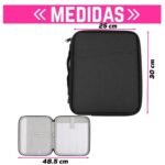 Estuche organizador para tablet con compartimentos con cierre resistente con bolsillo acolchado y velcro plus - Imagen 2