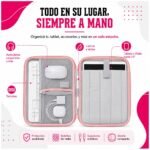 Estuche organizador para tablet con compartimentos con cierre resistente con bolsillo acolchado y velcro plus - Imagen 6