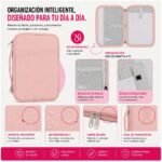 Estuche organizador para tablet con compartimentos con cierre resistente con bolsillo acolchado y velcro plus - Imagen 3