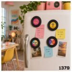 Imanes Decorativos con Diseño de Discos de Vinilo Retro – Set x4