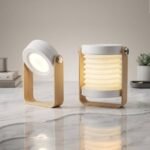 Lámpara Inalámbrica Pie de Madera Fuelle Plegable