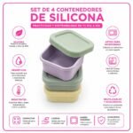Set de 4 Contenedores Tuppers de Silicona Reutilizables Multiusos - Imagen 6
