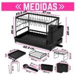 Organizador Secaplatos Doble Nivel Para Cocina Moderna - Imagen 2
