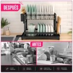 Organizador Secaplatos Doble Nivel Para Cocina Moderna - Imagen 12