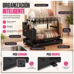 Organizador Secaplatos Doble Nivel Para Cocina Moderna - Imagen 11