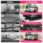 Organizador Secaplatos Doble Nivel Para Cocina Moderna - Imagen 10