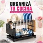Organizador Secaplatos Doble Nivel Para Cocina Moderna - Imagen 9
