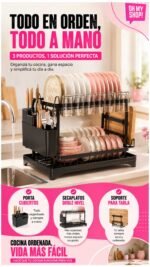 Organizador Secaplatos Doble Nivel Para Cocina Moderna - Imagen 5