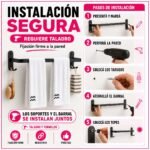 Barral Para Toallas De Pared Simple Diseño Moderno Y Funcional - Imagen 8