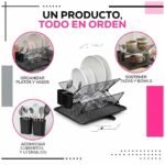 Escurreplatos Secaplatos Escurridor Plegable Negro Tijera - Imagen 10