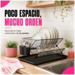 Escurreplatos Secaplatos Escurridor Plegable Negro Tijera - Imagen 7