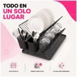 Escurreplatos Secaplatos Escurridor Plegable Negro Tijera - Imagen 5
