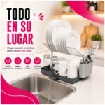 Escurridor De Platos Con Bandeja Drenaje Y Porta Cubiertos - Imagen 9