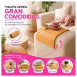 Soporte Flexible para Apoyabrazos de Sofá en Bambú para Snacks y Bebidas - Imagen 6