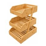 Frutero de Bambú Organizador para Cocina Con Tres Niveles - Imagen 2