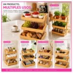 Frutero de Bambú Organizador para Cocina Con Tres Niveles - Imagen 6