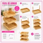 Frutero de Bambú Organizador para Cocina Con Tres Niveles - Imagen 7