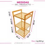 Estante Organizador de Bambú con 3 Niveles - Imagen 3