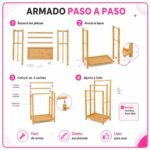 Toallero Organizador de Pie en Bambú con 3 Niveles y 1 Estante - Imagen 5