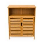 Mueble Gabinete Organizador en Bambú para Baño, Cocina Living con Estantes y Puertas - Imagen 2