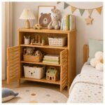 Mueble Gabinete Organizador en Bambú para Baño, Cocina Living con Estantes y Puertas - Imagen 7