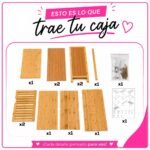 Mueble Gabinete Organizador en Bambú para Baño, Cocina Living con Estantes y Puertas - Imagen 5