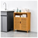 Mueble Gabinete Organizador en Bambú para Baño, Cocina Living con Estantes y Puertas - Imagen 12