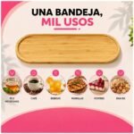 Bandeja Bambú Bamboo Ovalada Multiuso Para Cocina Y Hogar - Imagen 8