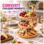Bandeja Giratoria de Bambú 360° de 3 Niveles - Imagen 7