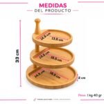 Bandeja Giratoria de Bambú 360° de 3 Niveles - Imagen 3