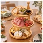 Bandeja Giratoria de Bambú 360° de 3 Niveles