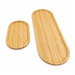 Set De 2 Bandejas Bambú Ovaladas Para Organizar Y Decoración - Imagen 4