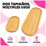 Set De 2 Bandejas Bambú Ovaladas Para Organizar Y Decoración - Imagen 9