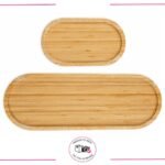 Set De 2 Bandejas Bambú Ovaladas Para Organizar Y Decoración - Imagen 3
